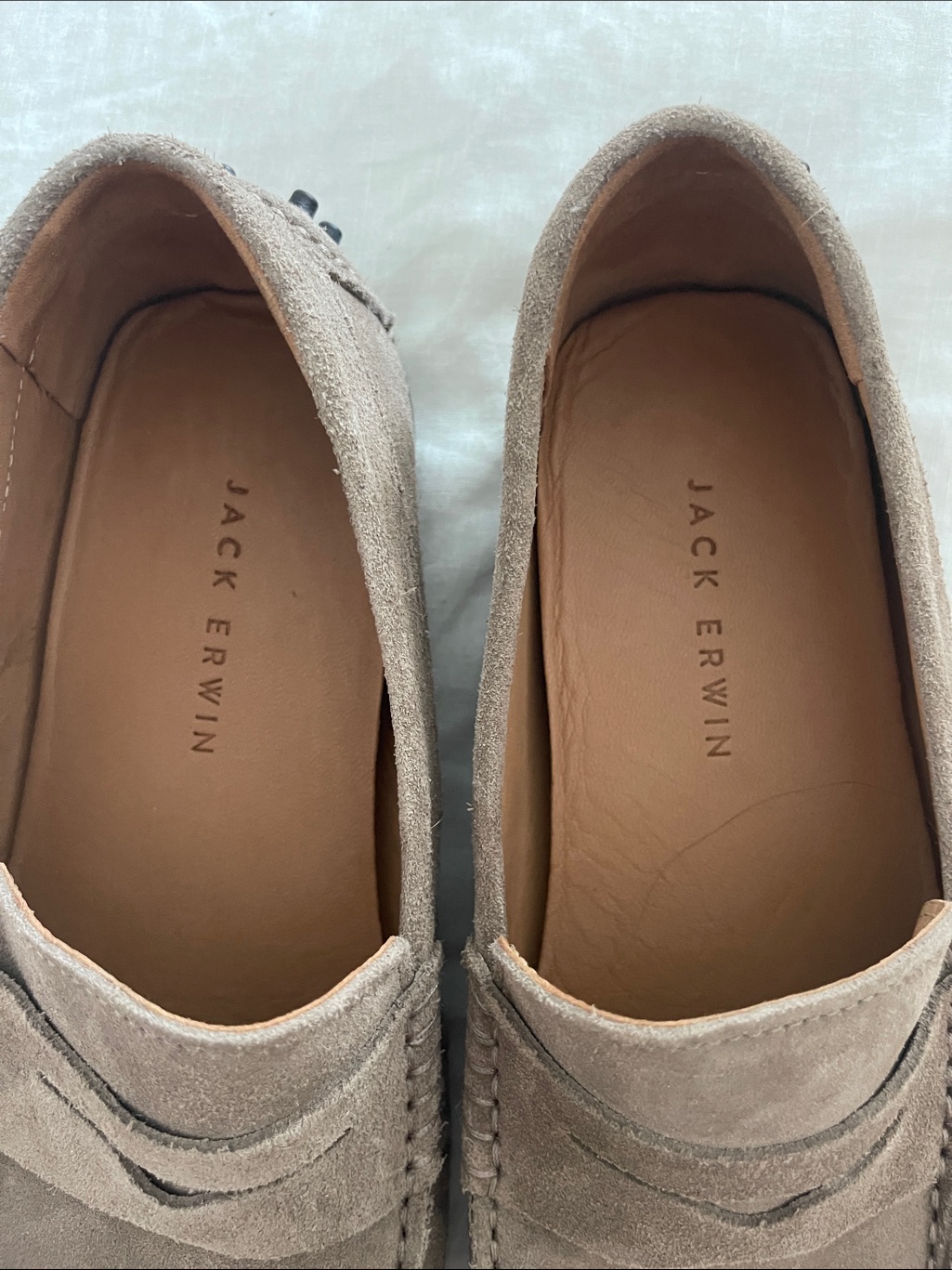 Jack Erwin Taupe Suede Loafers . Nwot. Size 9 — image 4 of 8